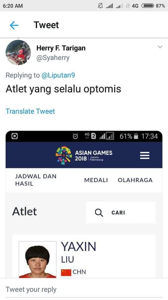 Viral !! Lucu Lucuan Nama Atlet Asian Games 🤣🤣🤣