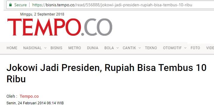 Rupiah Terpuruk, Jokowi Bisa Ambruk