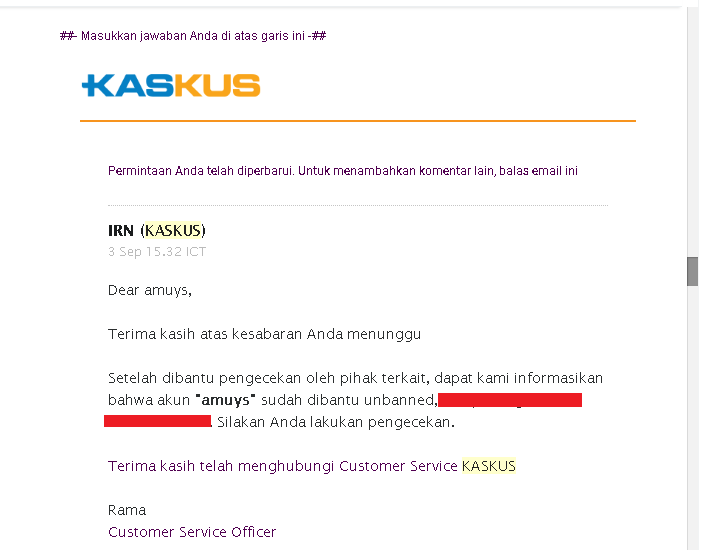 Akun autobanned sudah kembali lagi