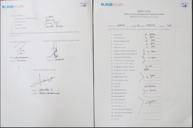 &#91;FR&#93; KASKUS Serahkan Langsung Donasi untuk Korban Gempa Lombok