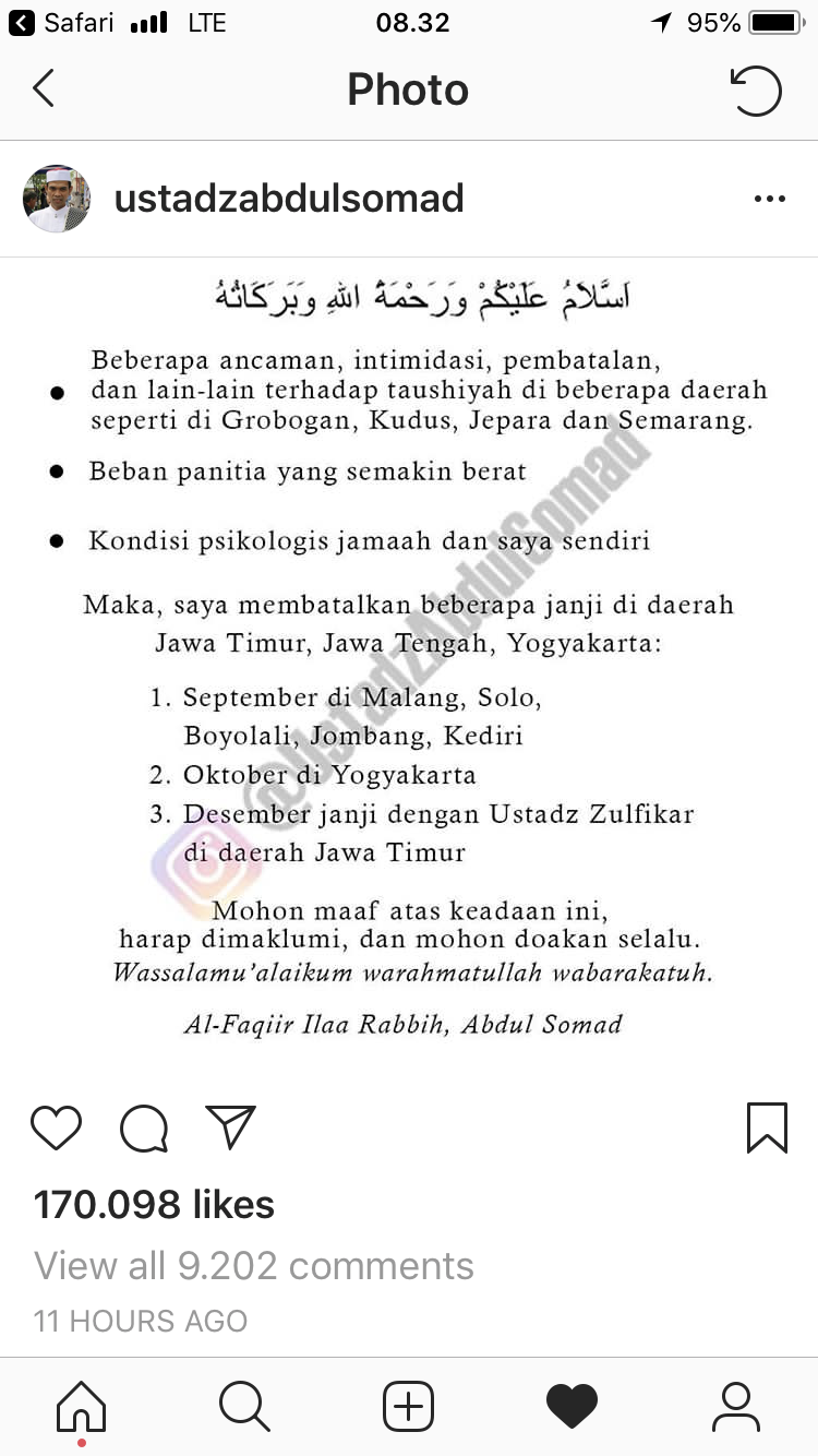 Sebut Ada Ancaman, UAS Batalkan Ceramah di Sejumlah Daerah
