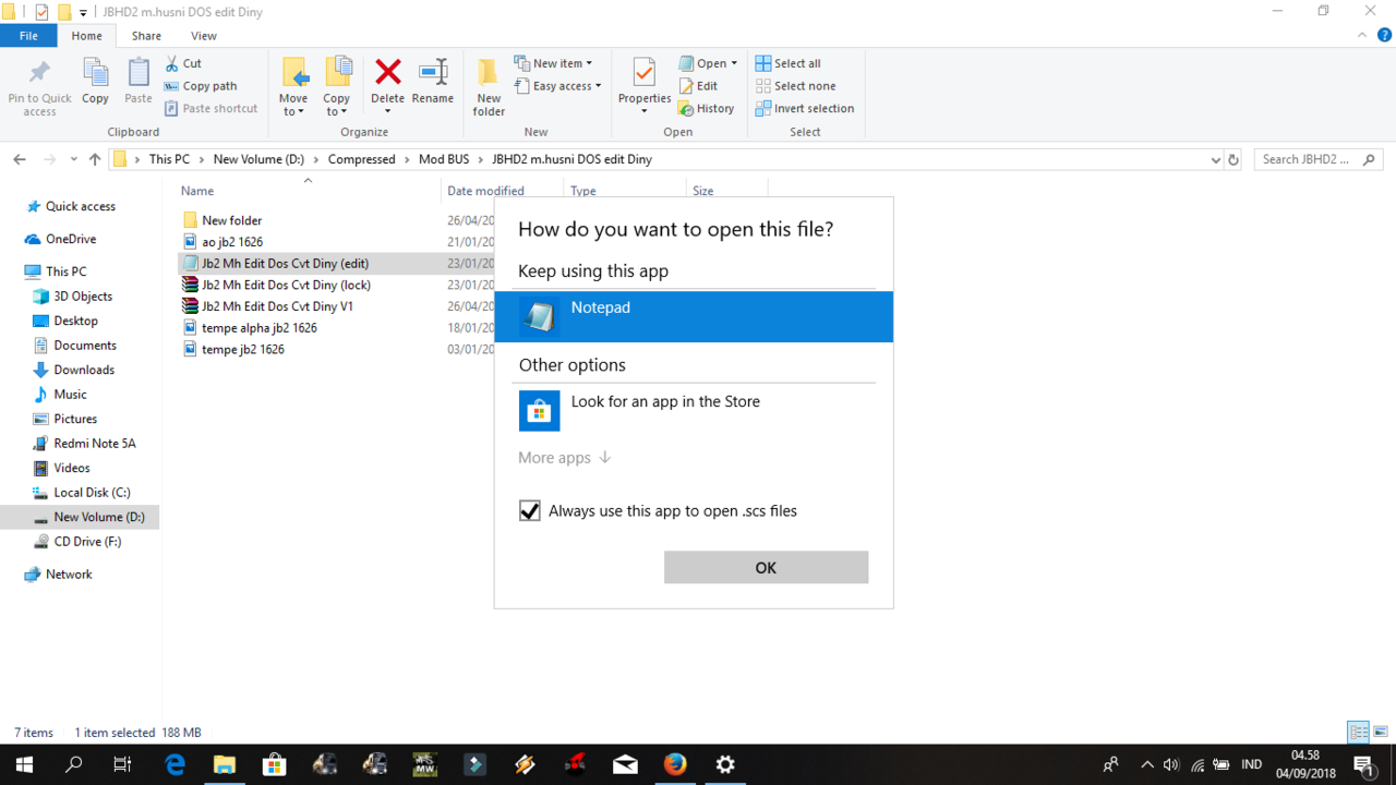 &#91;ASK&#93; Bagaimana cara mengubah open file yang tadi nya file scs menjadi notepad? 