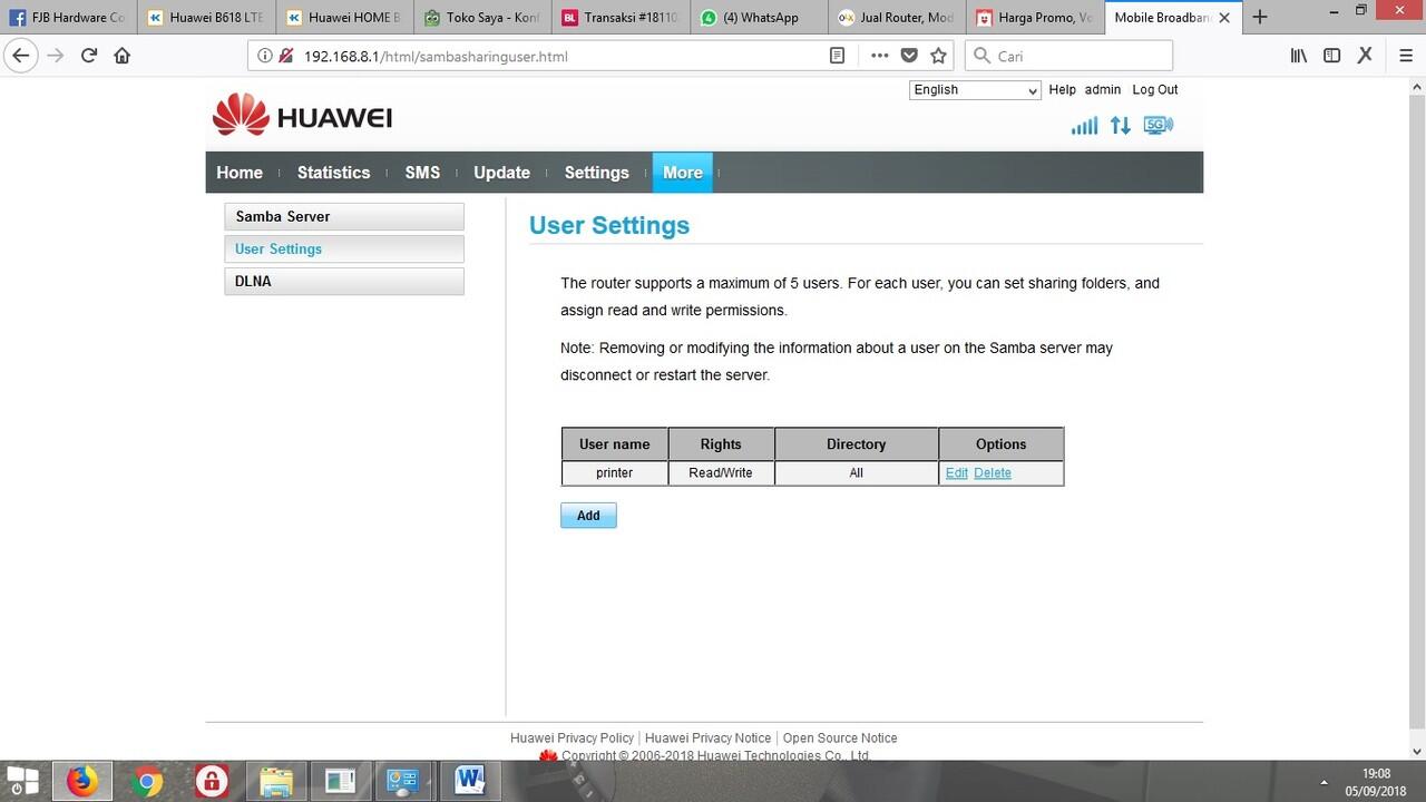 &#91;REVIEW&#93; Huawei B618 LTE Cat11 WiFi 2.4, 5GHz Router Premium Spesifikasi Maksimum