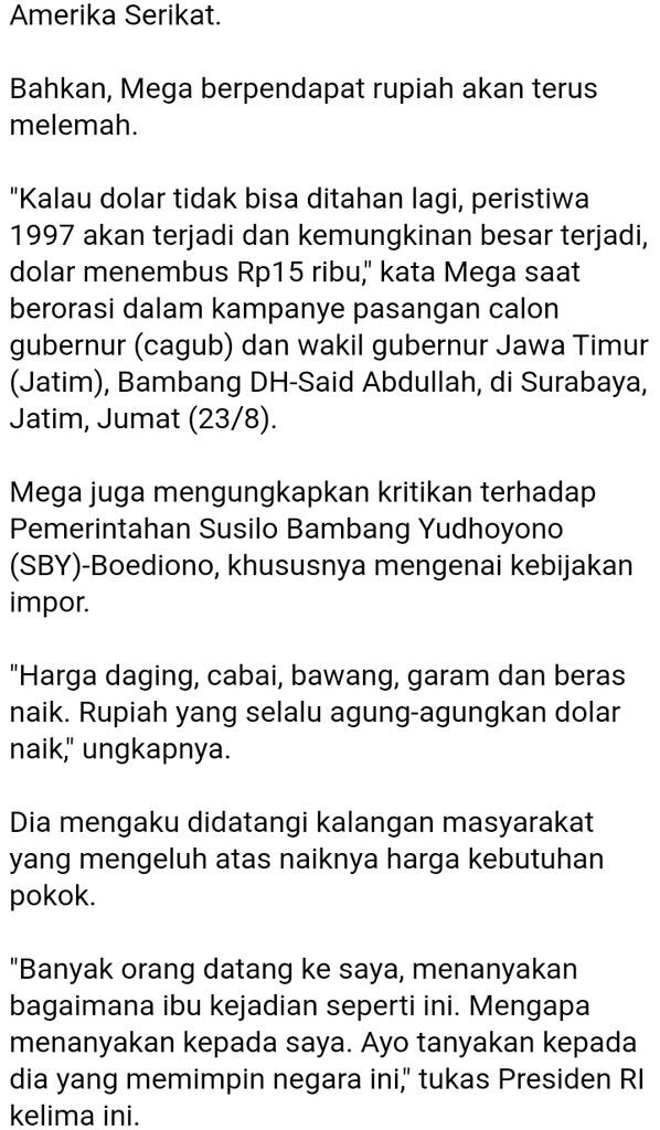 Dolar AS Ngamuk, Sandi: Prabowo Minta Tak Saling Menyalahkan