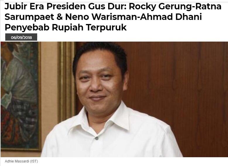 ex-Jubir Presiden GD: Rocky, Ratna, Neno &amp; Dhani Penyebab RUPIAH Terpuruk!