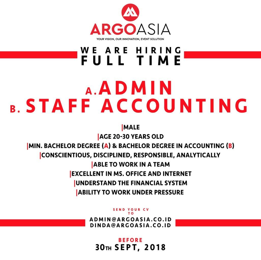 URGENTLY REQUIRED-STAFF ADMIN, STAFF ACCOUNTING