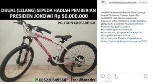 Sepeda Pemberian Presiden Jokowi Di Jual 50 Juta