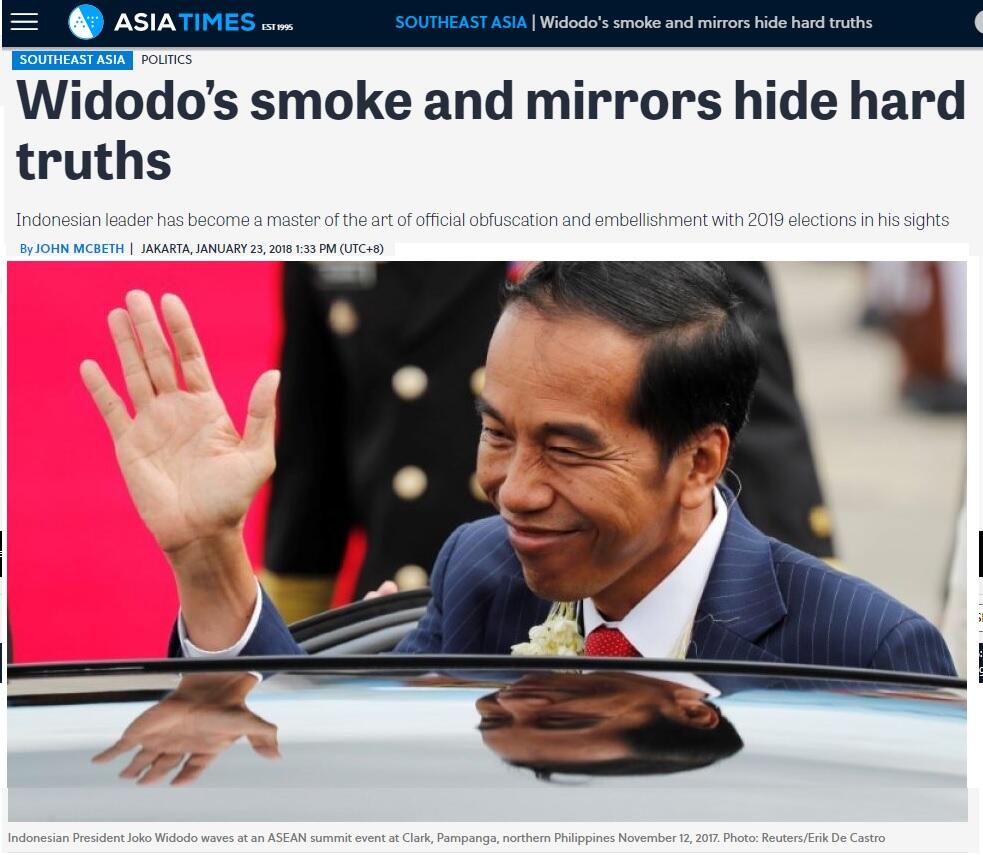 ASIA Times: "Widodo's smoke and mirror hide hard truths"