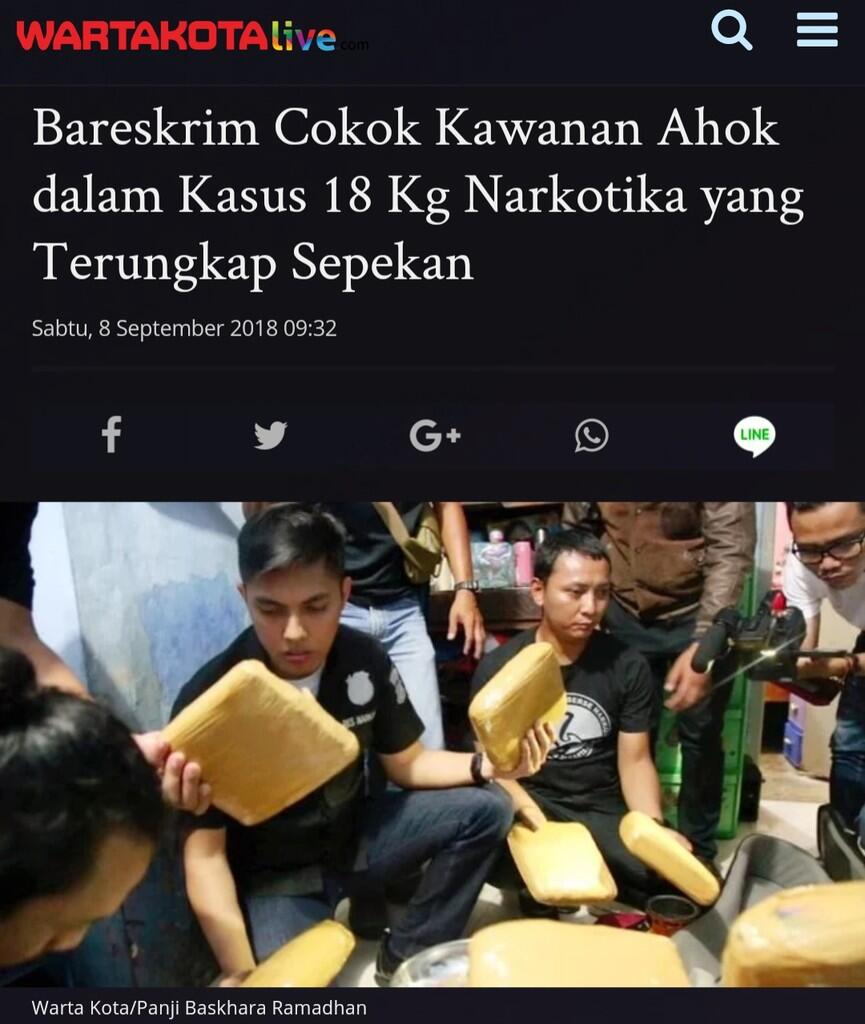 Bareskrim Cokok Kawanan Ahok dalam Kasus 18 Kg Narkotika yang Terungkap Sepekan