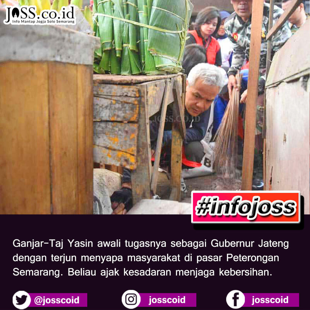 Awali Tugasnya sebagai gubernur. Ganjar_taj yasin sapa Masyarakat di Pasar Semarang