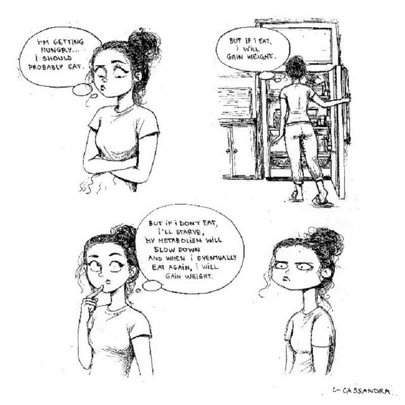 22 Ilustrasi Kocak Kebiasaan Cewek yang Gak Bisa Dipahami Cowok