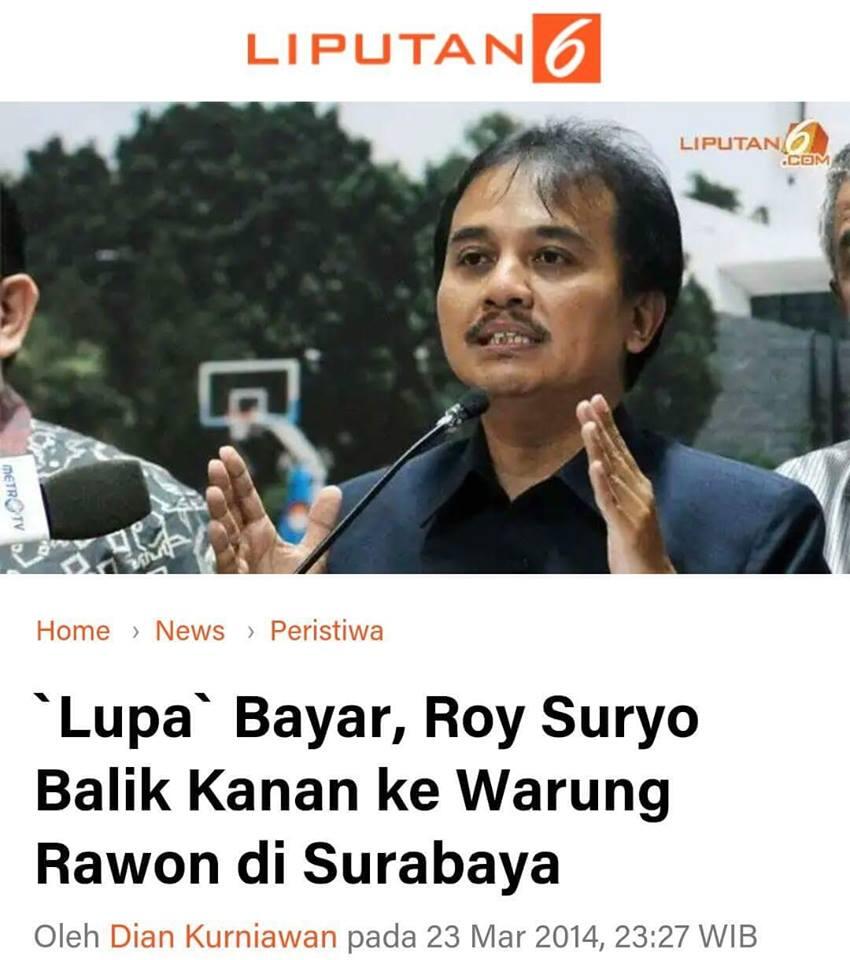 ROY SURYO LUPA BAYAR RAWON DI SURABAYA. KEBIASAAN ATAU TRADISI ?