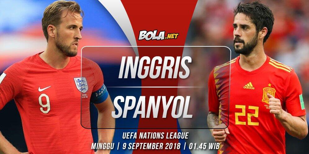 Prediksi Inggris vs Spanyol 9 September 2018
