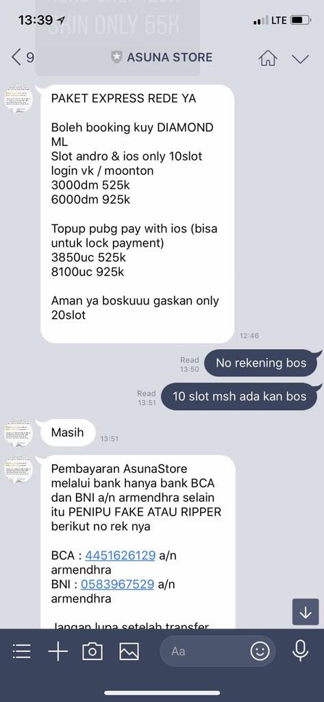 Pelayanan Buruk ASUNA STORE