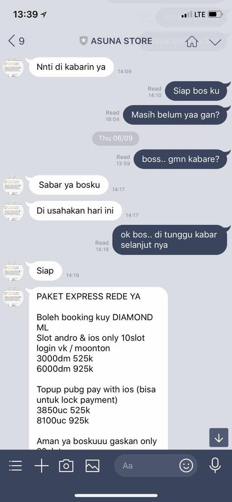 Pelayanan Buruk ASUNA STORE