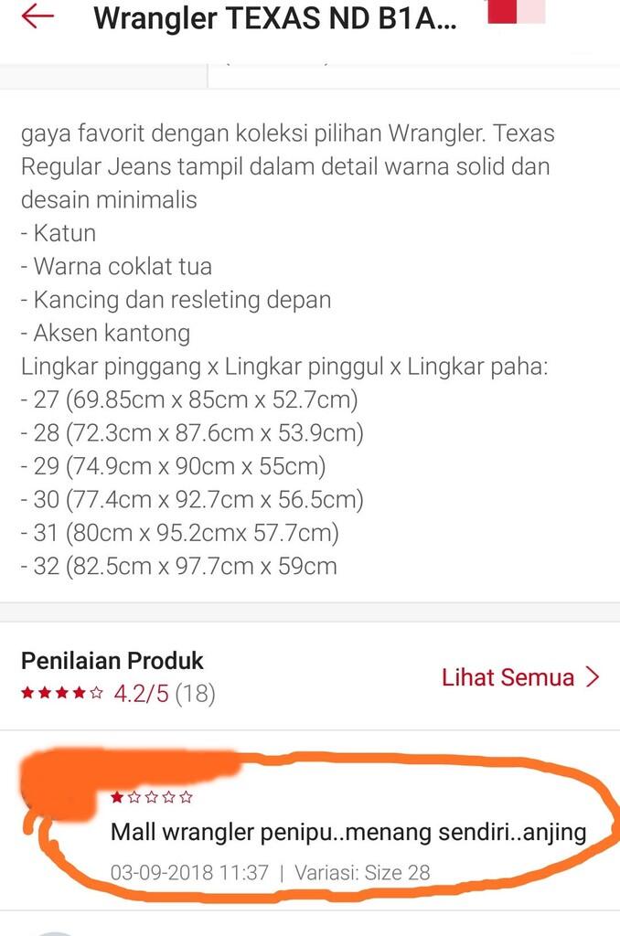 (Pengalaman) Belanja di Wrangler Official Shop Mengecewakan