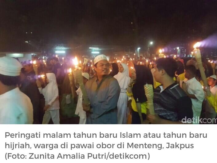 Sambut Tahun Baru Hijriah, Warga Pawai Obor di Menteng