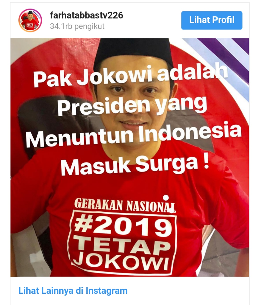 Farhat Abbas Sebut yang Pilih Jokowi Masuk Surga, yang Gak Pilih Bakal Masuk Neraka!
