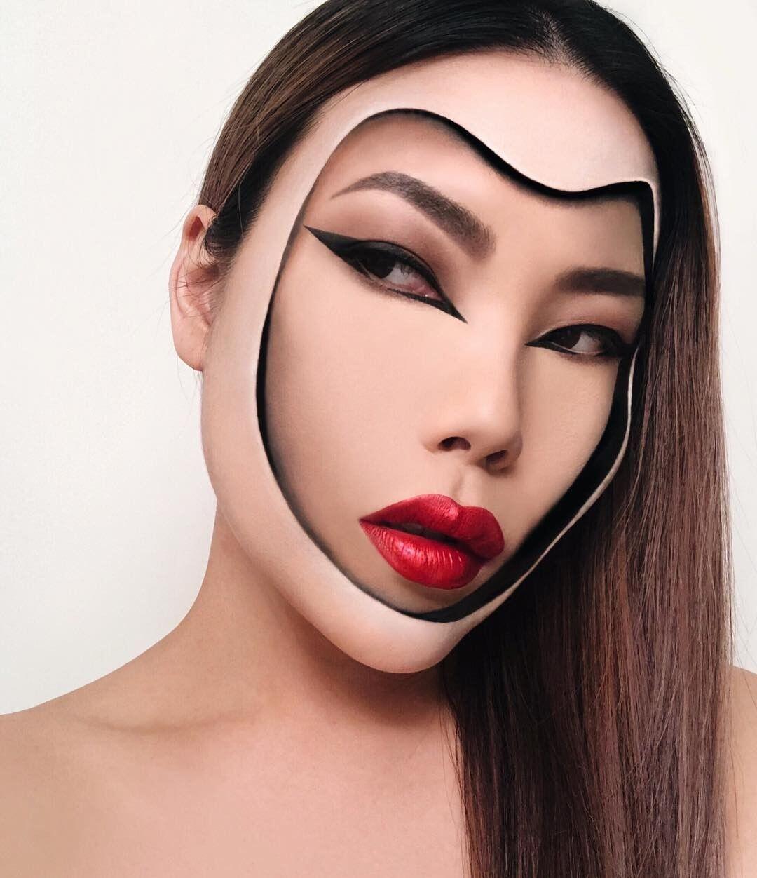 22 Potret Kreativitas Mimi Choi, MUA yang Jago Bikin Ilusi Optik