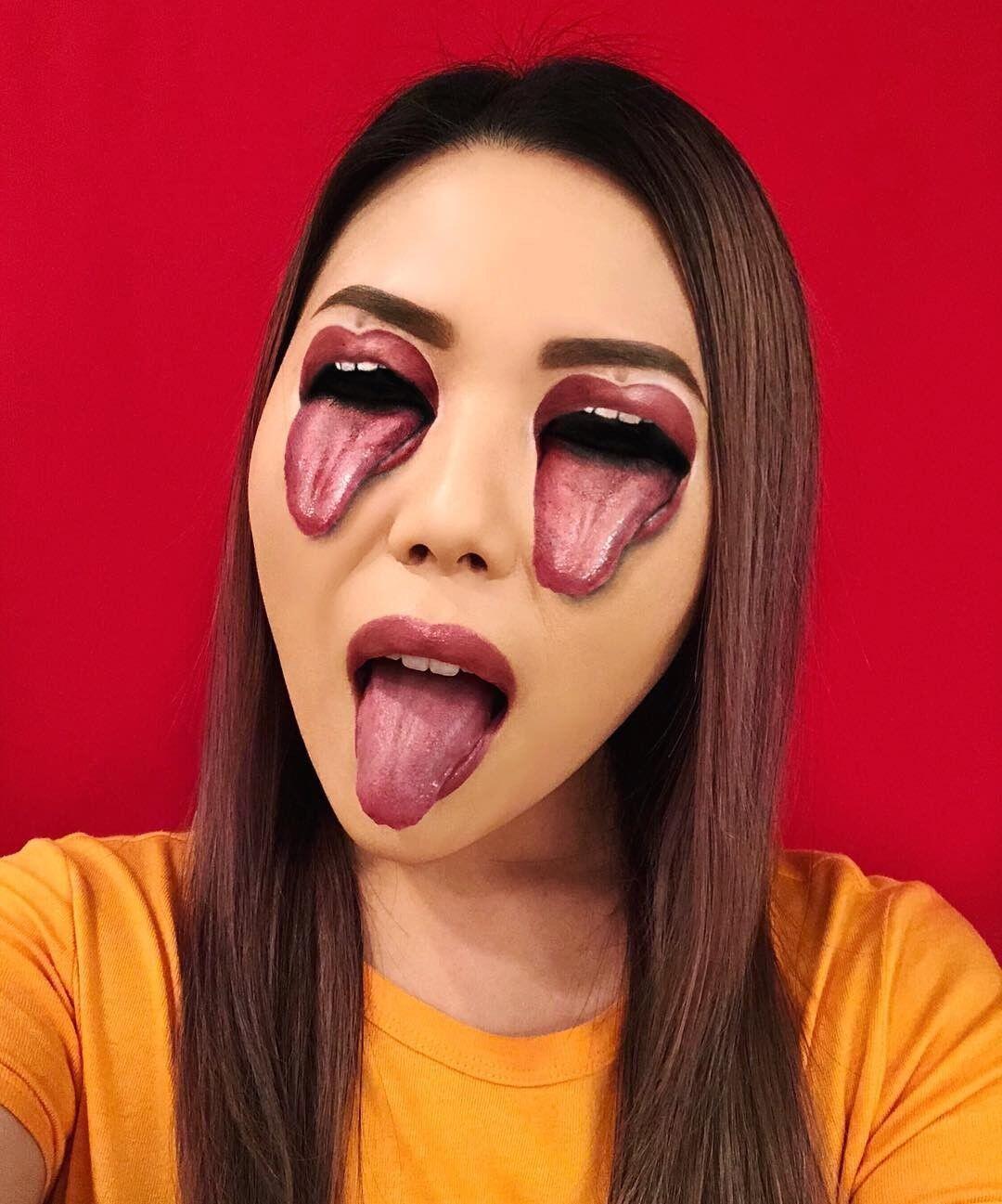 22 Potret Kreativitas Mimi Choi, MUA yang Jago Bikin Ilusi Optik