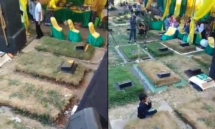 Hiii, Hajatan di Jakarta Ini Digelar di Kuburan!