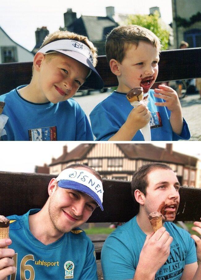10 Gambar Lucu dan Kreatif Hasil Buat Ulang Foto Masa Kecil