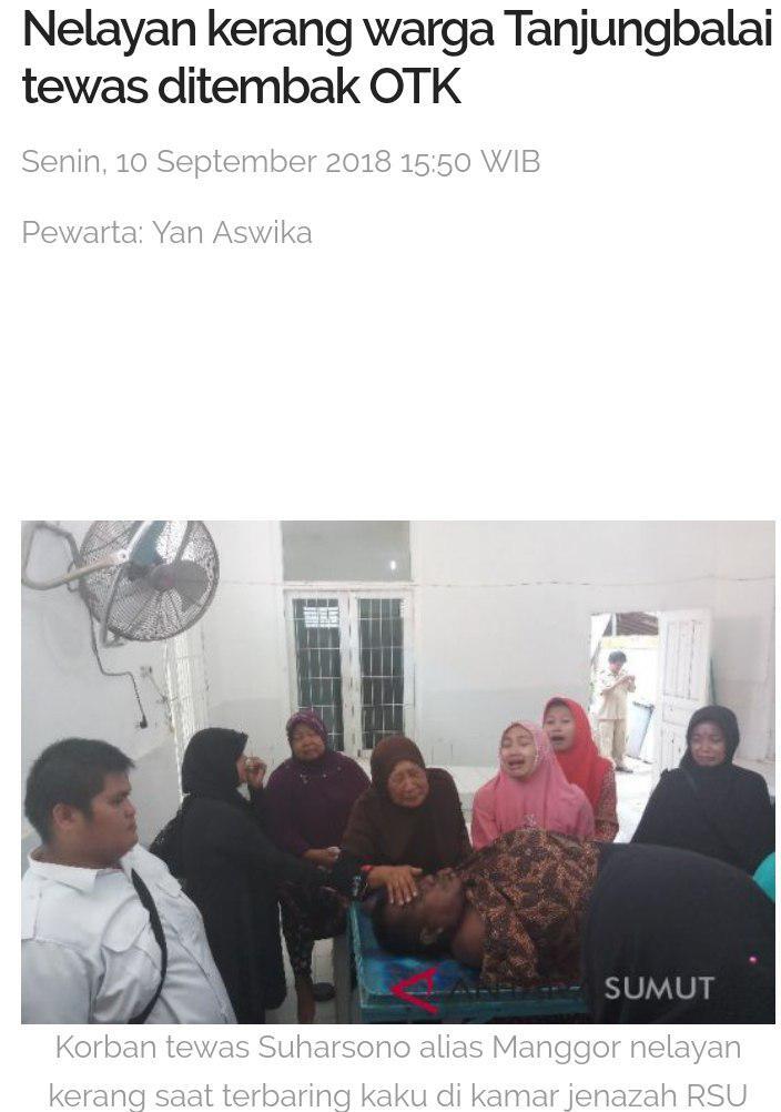 Seorang Tewas Curi Kerang Nelayan Tanjung Balai Ditembak