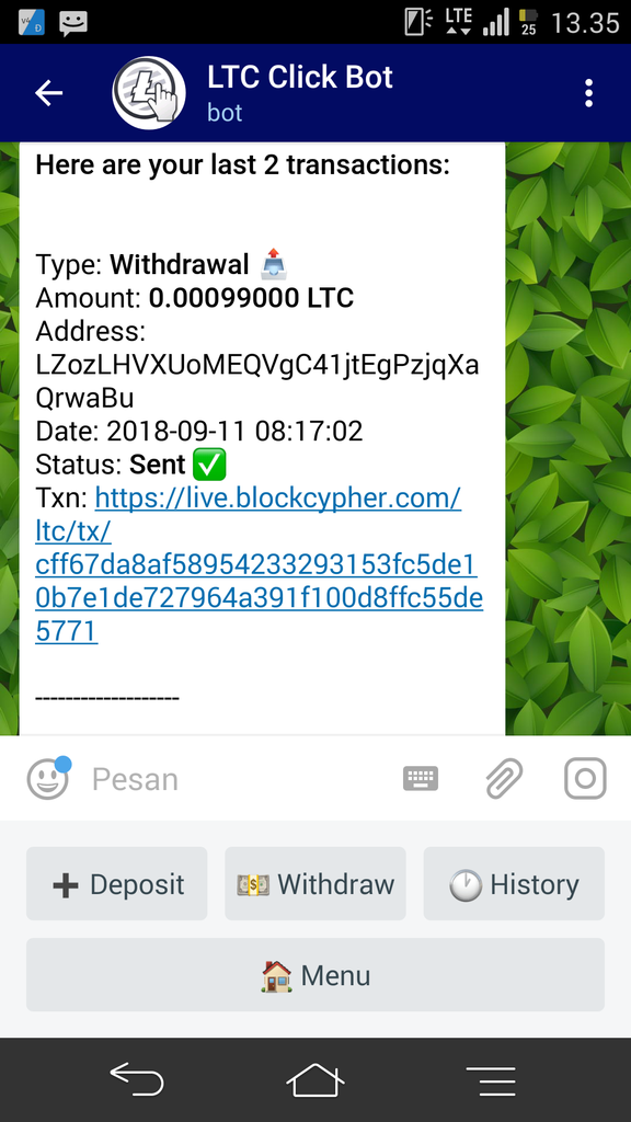 Bot Telegram tanpa modal.