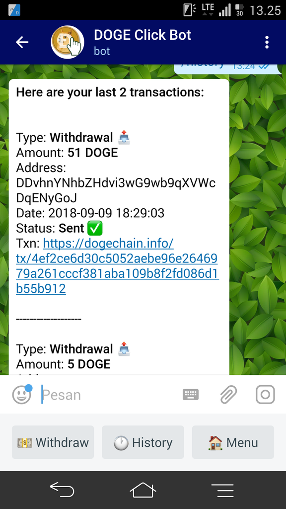 Bot Telegram tanpa modal.