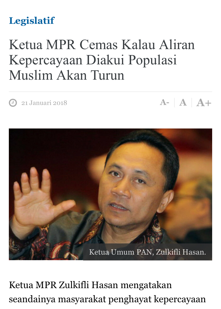 Ketua MPR: Indonesia Alami Kemunduran Jika Persoalkan SARA