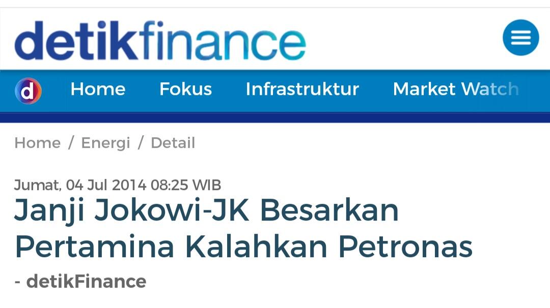 Tim Kampanye: Jokowi Tak Pernah Janji Pertamina Kalahkan Petronas