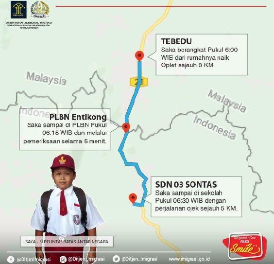 Ini Rute Perjalanan Saka, Bocah yang Lintasi 2 Negara Menuju Sekolah