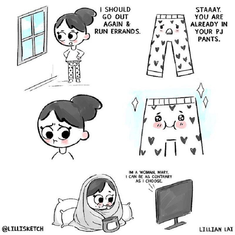 15 Ilustrasi Kelakuan Konyol Cewek yang Gak Pernah Dipahami Cowok