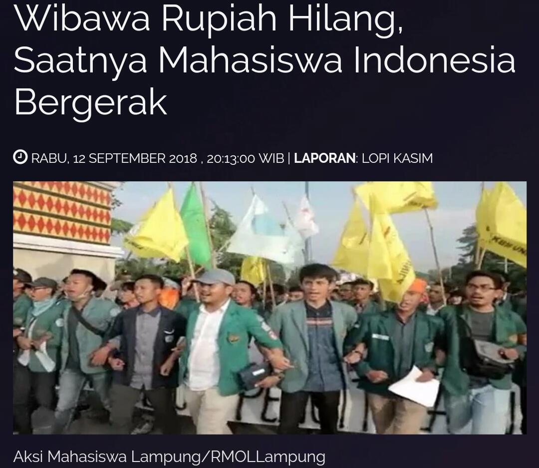 Wibawa Rupiah Hilang, Saatnya Mahasiswa Indonesia Bergerak