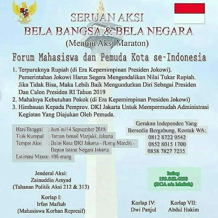 Rupiah Terus Melemah, Hari Ini Aktivis KAMMI Akan Kepung Istana