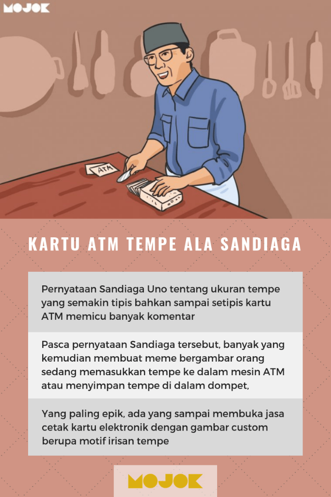 DEMI MEMBANTU PROGRAM SANDIAGA, SEORANG LELAKI TERBITKAN “TEMPE” SETIPIS KARTU ATM