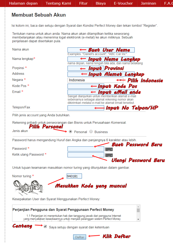 Cara Daftar/Register Dan Verifikasi Perfect Money