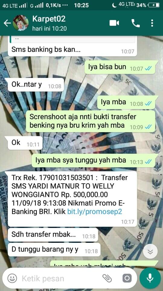 PENIPUAN ONILNE WELLY WONGGIANTO: