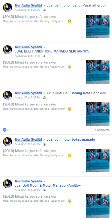 PENIPUAN ONILNE WELLY WONGGIANTO: