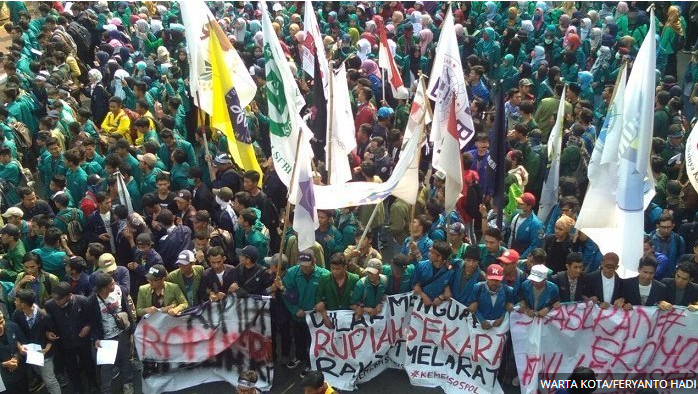 Demo Kantor Sri Mulyani, Ribuan Mahasiswa Desak Pemerintah Jaga Stabilitas Harga