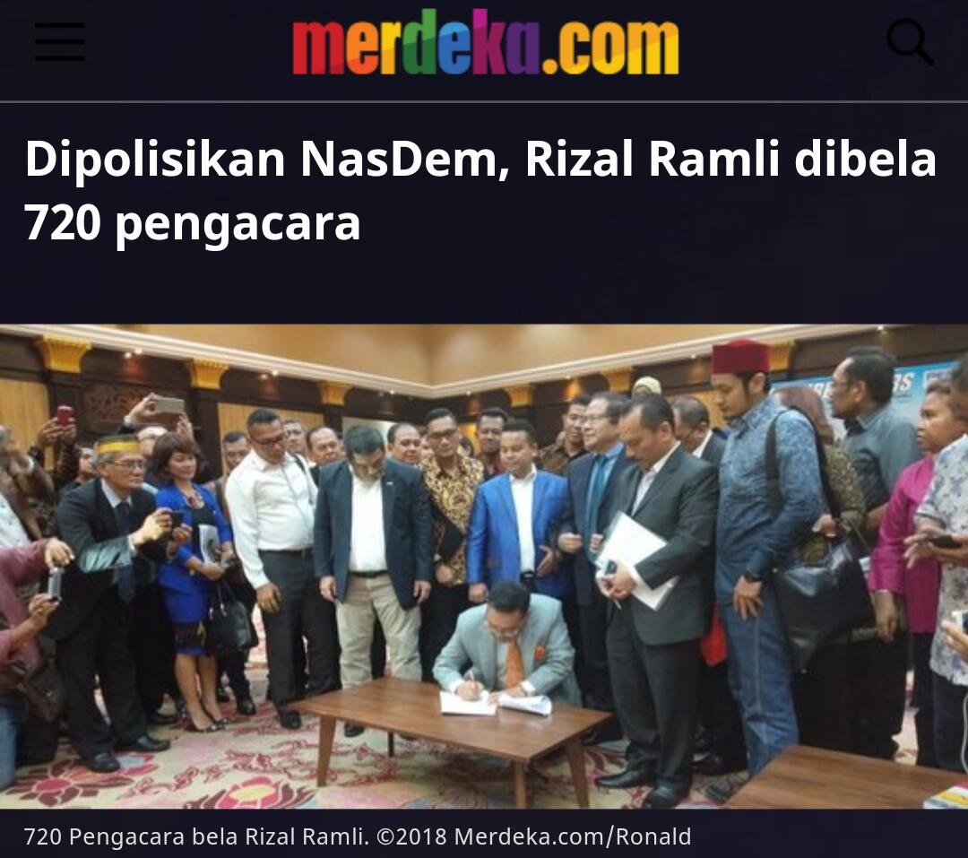 Dipolisikan NasDem, Rizal Ramli dibela 720 pengacara