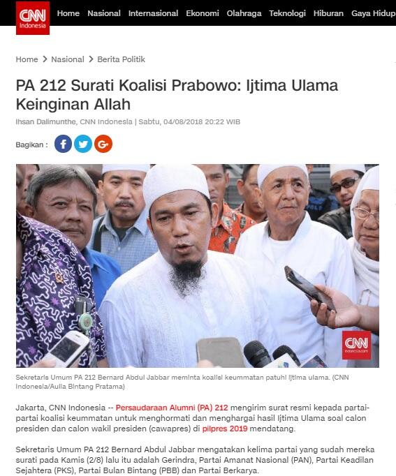 Prabowo Subianto Tolak Cawapres Ijtima Ulama, Habib Rizieq Datang Membela