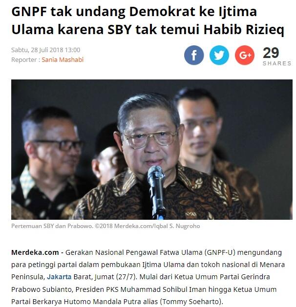 Maaf Yah, Demokrat Sepertinya Memang Gak Diundang di Ijtima Ulama II