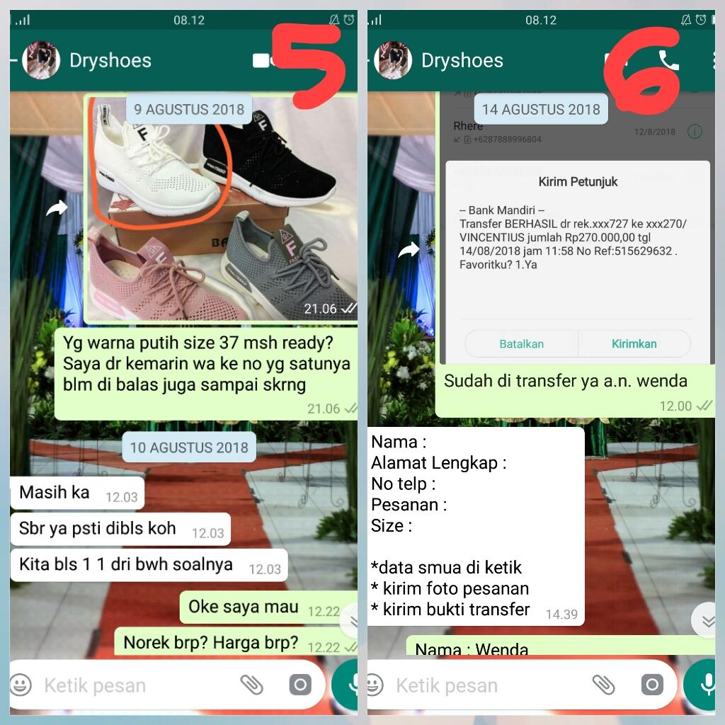 Penipuan Online Shop Dryshoes (Nama di IG @dryshoesss)