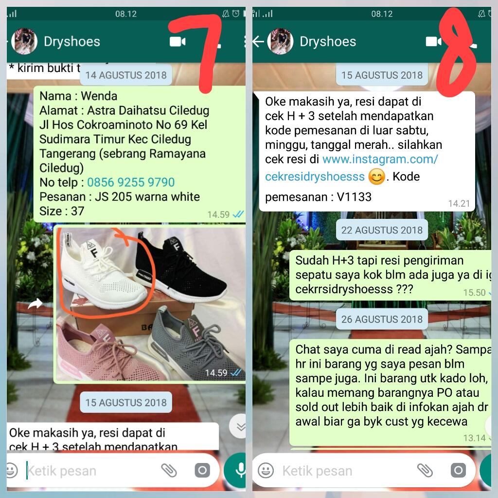 Penipuan Online Shop Dryshoes (Nama di IG @dryshoesss)