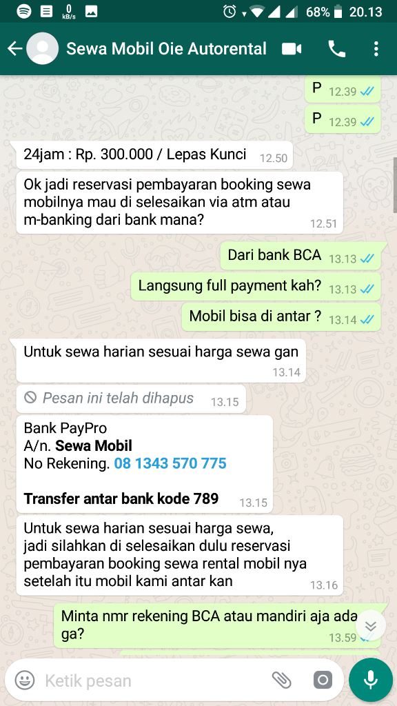 Penipuan Berkedok Sewa Mobil, Hati Hati Paypro