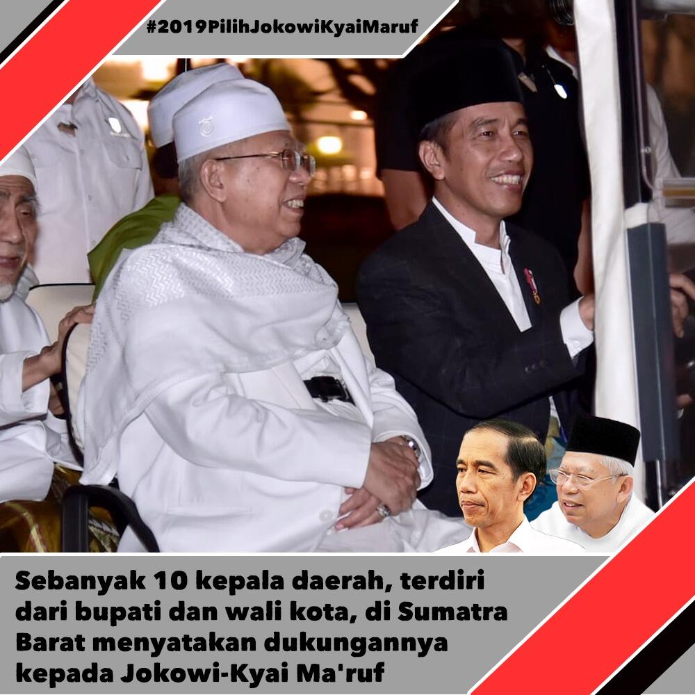 10 Kepala Daerah di Sumbar Deklarasi Dukung Jokowi-Ma’ruf