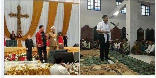 Pejabat Jokowi, Ustadz Ngabalin Ibadah di Gereja dan KH Luhut Ceramah di Pesantren 