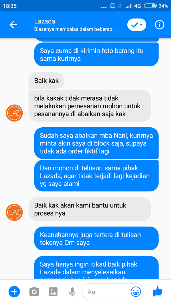 Order fiktif lazada