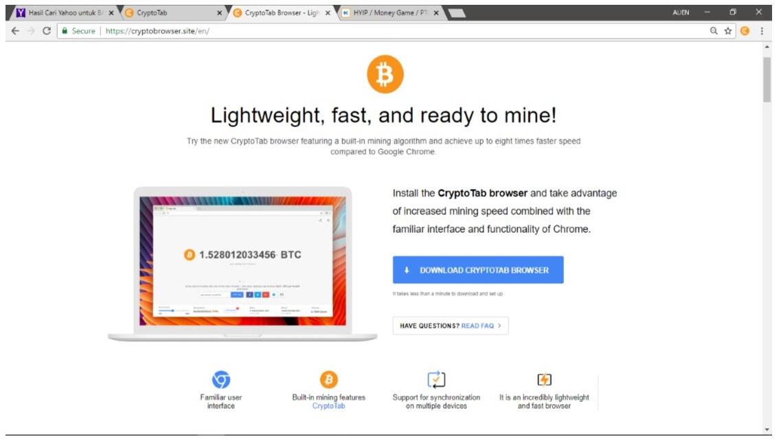 MINING BIT KOINT Mengggunakan BROWSER